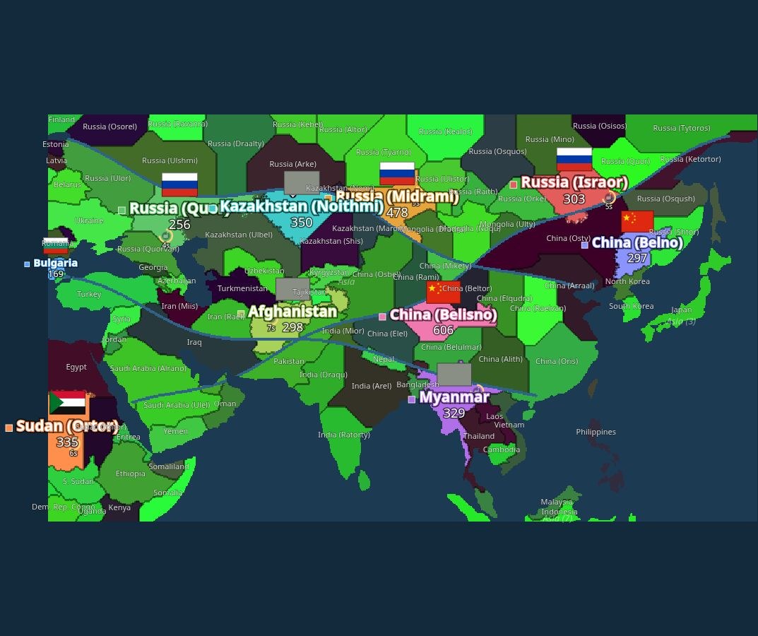 Asia map in Statefall
