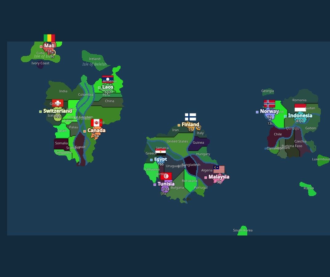 Continents map in Statefall