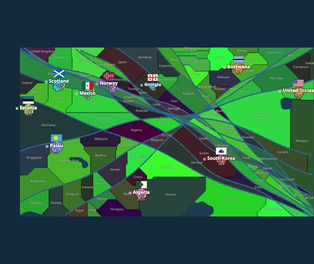 Land, lakes & rivers map in Statefall