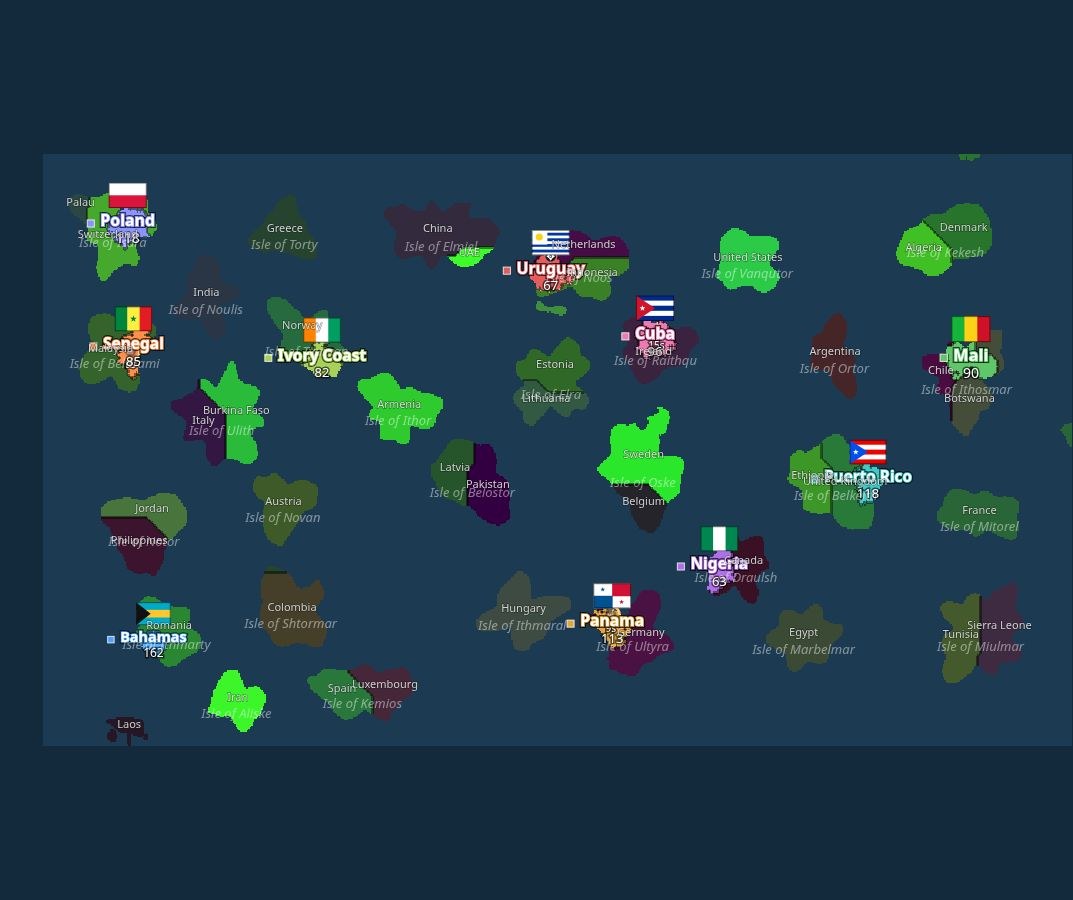 Medium islands map in Statefall