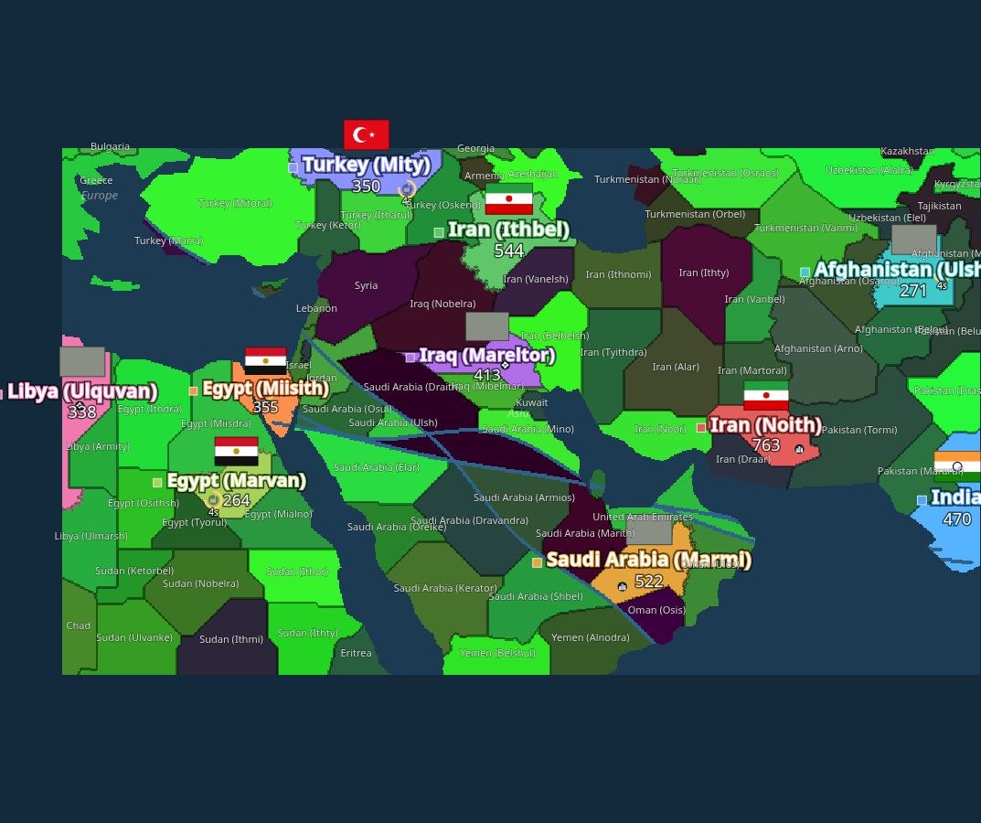 Middle East map in Statefall